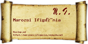 Marozsi Ifigénia névjegykártya